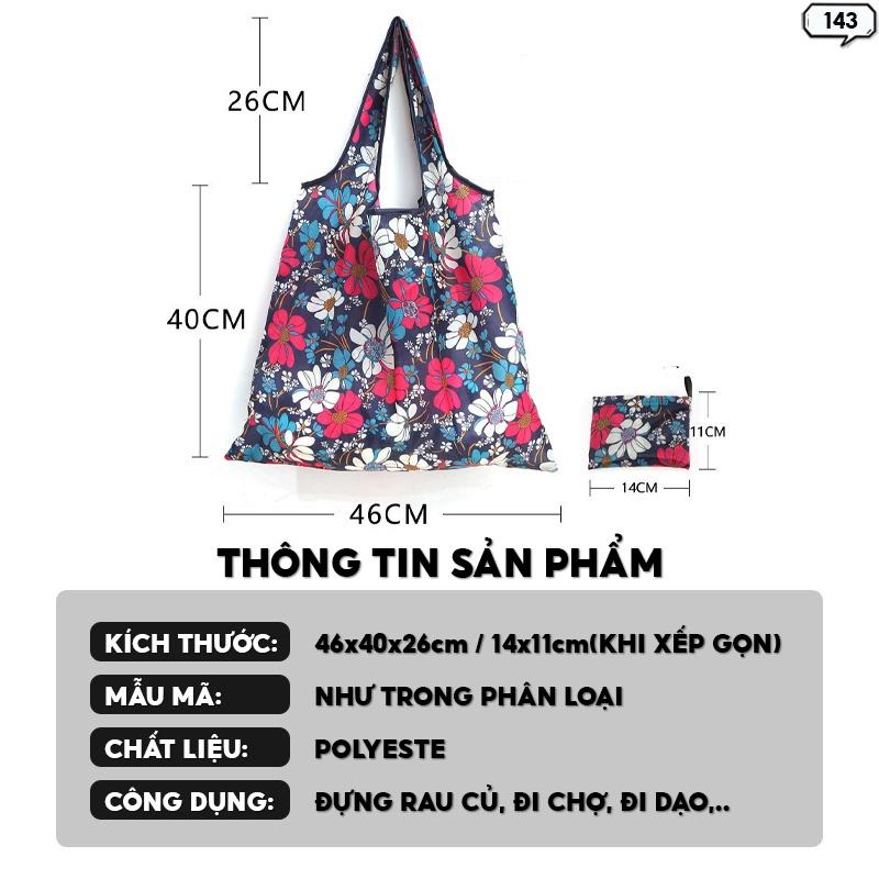 Túi Đi Chợ Xếp Gọn Túi Xếp Môi Trường Tái Sử Dụng Được Nhiều Lần Chất Liệu Polyeste NGẪU NHIÊN 143