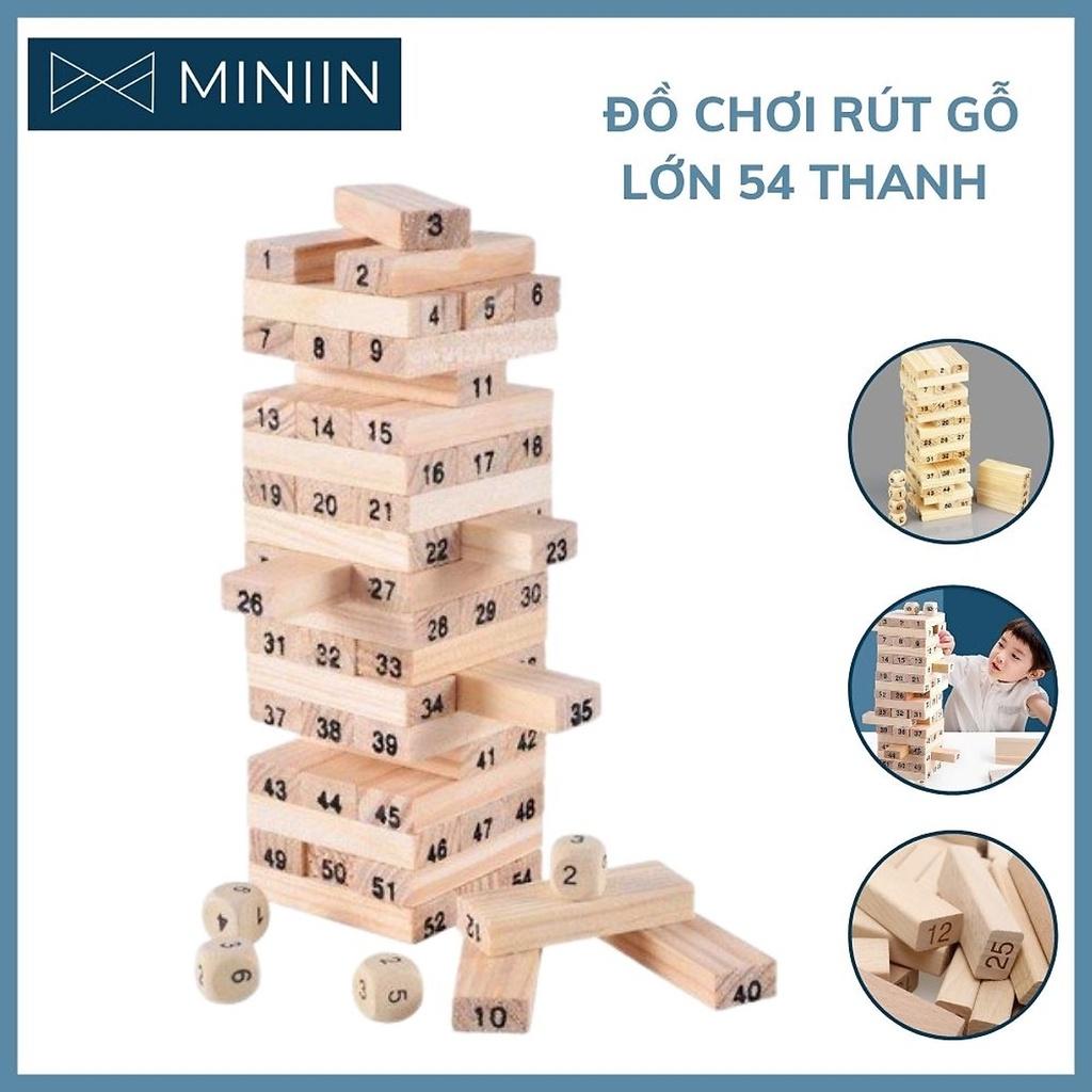 Bộ Đồ Chơi Rút Gỗ Thông Minh Cao Cấp - 2 Cỡ (Lớn và Nhỏ)- 54 Thanh Rút Kèm 4 Con Súc Sắc Rèn Luyện Trí Tuệ Cho Bé