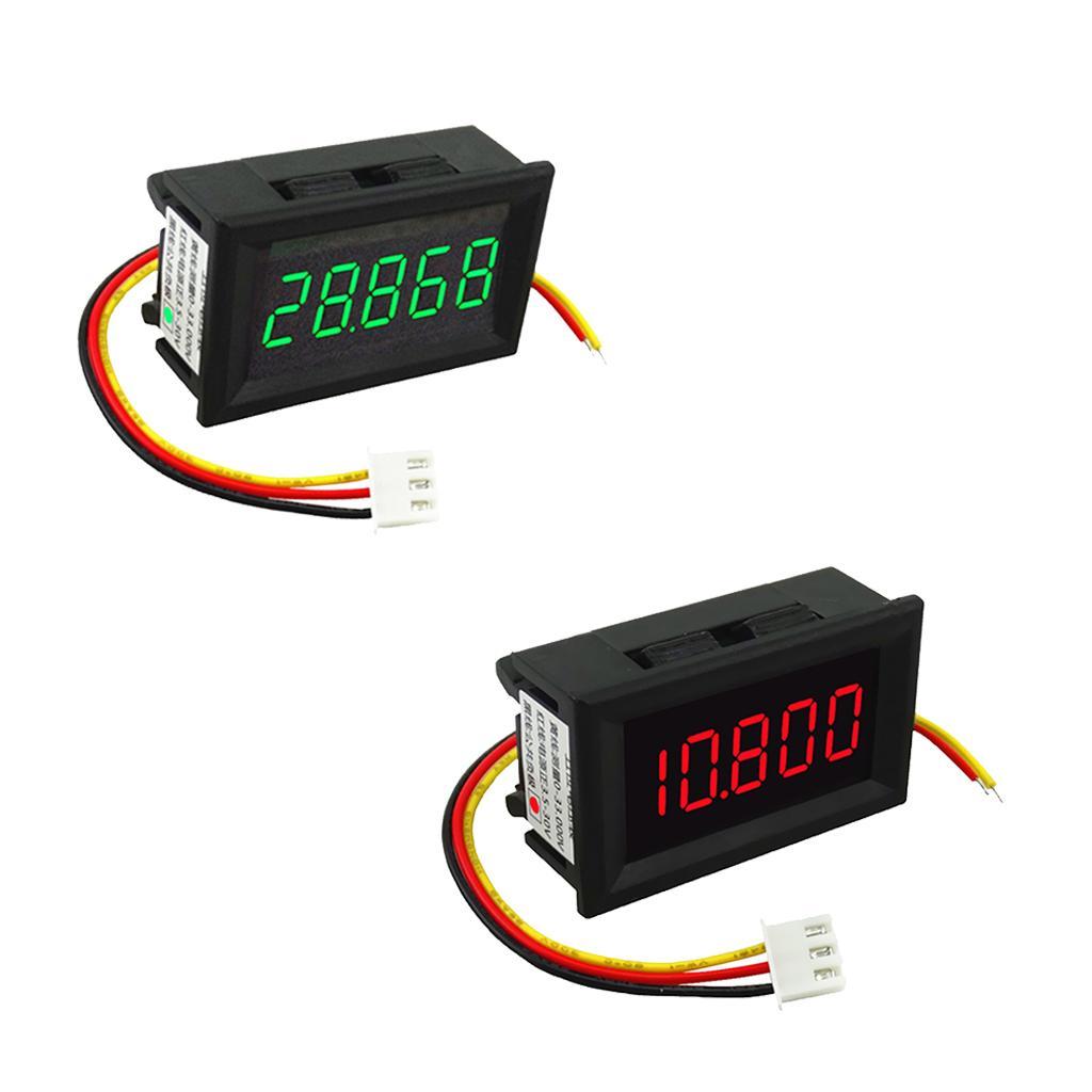 2X 5 Digits 0.36 inch 3 Wire DC 3.5-30V Red/Green Led Digital Voltmeter Voltage Display Module with Reverse Protection