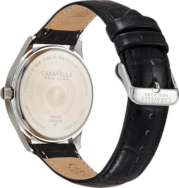 Đồng Hồ Nam Dây Da Caravelle 43B143 (41mm) - Trắng Đen