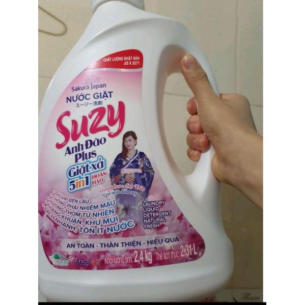 Nước giặt xả Suzy 2,4kg Nhật Bản công nghệ Nano Bạc