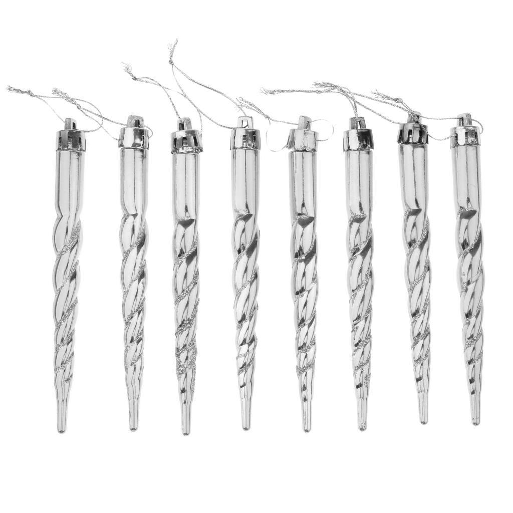 Christmas tree decoration Plastic Column Hanging Ornament Set of 8