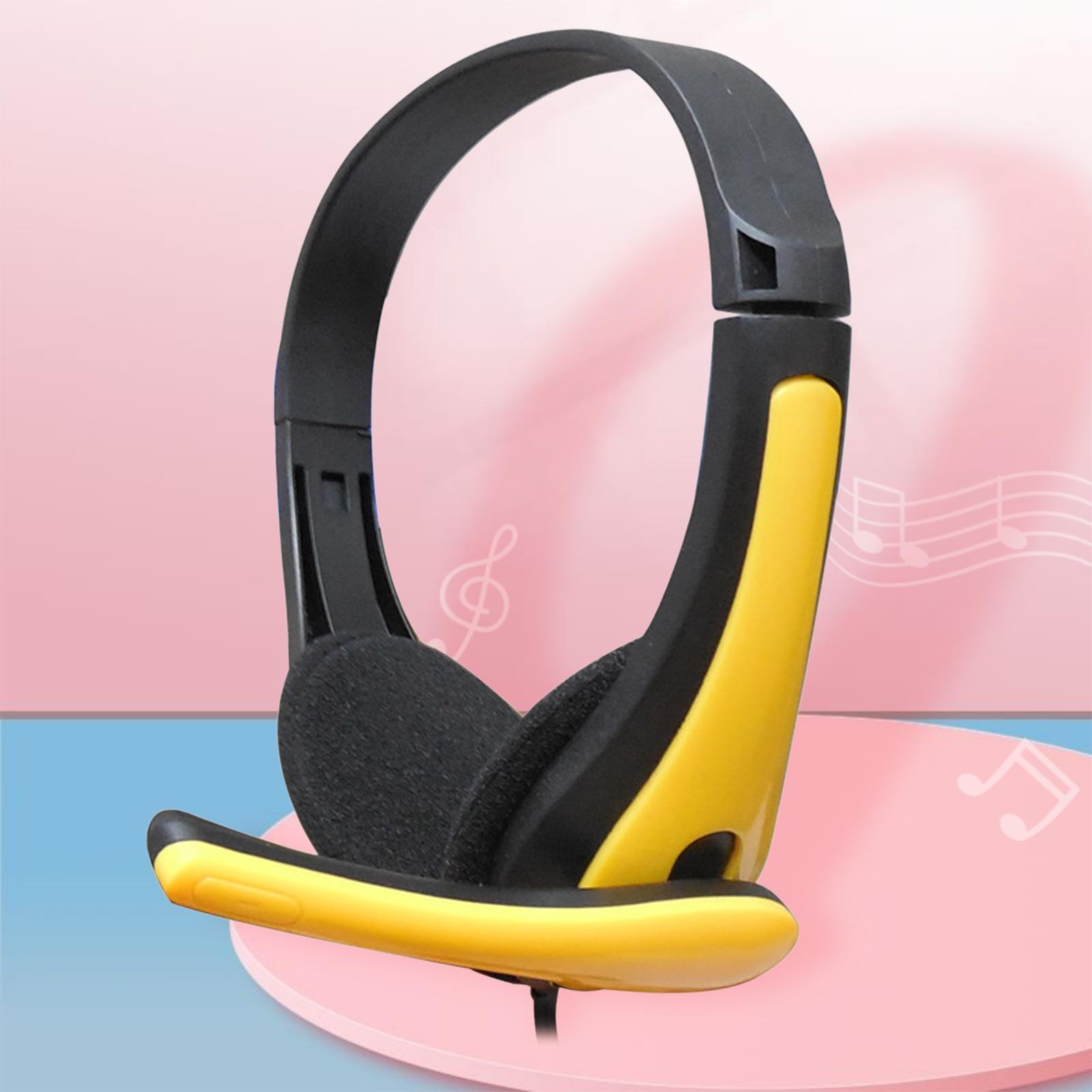 Wired Headphones 3.5mm Audio Cable Music Over Ear Headset for Cellphones Kids Online Class