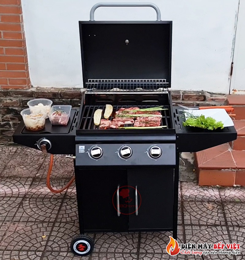 Bếp Nướng Gas Cao Cấp BBQ Grill 757-(3+1) , Bếp Nướng Ngoài Trời, Bếp Nướng Không Khói, Bếp Nướng Sân Vườn