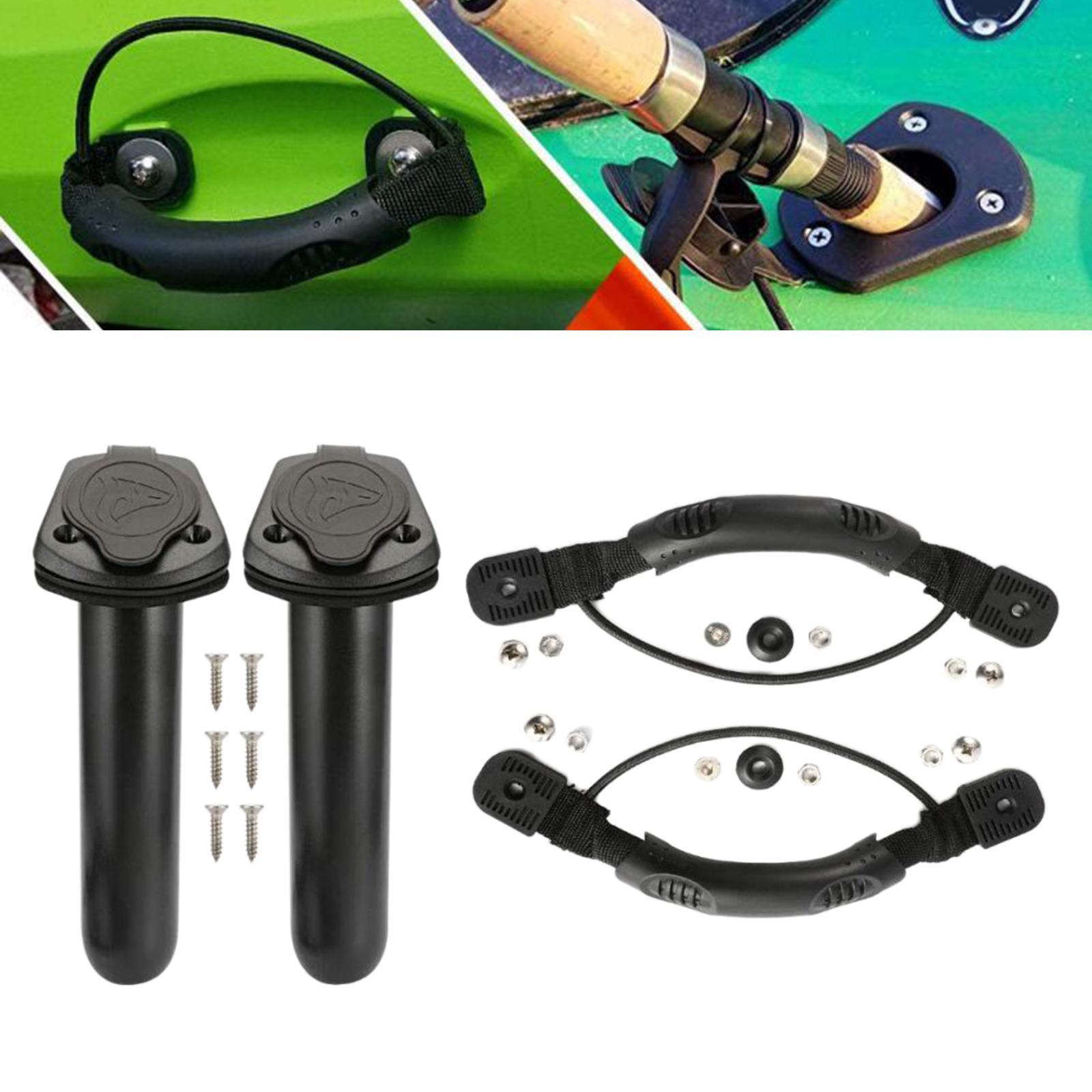 2Pcs Fishing Rod Holder Tube Black Fishing Pole Holder for Yacht Kayak Canoe