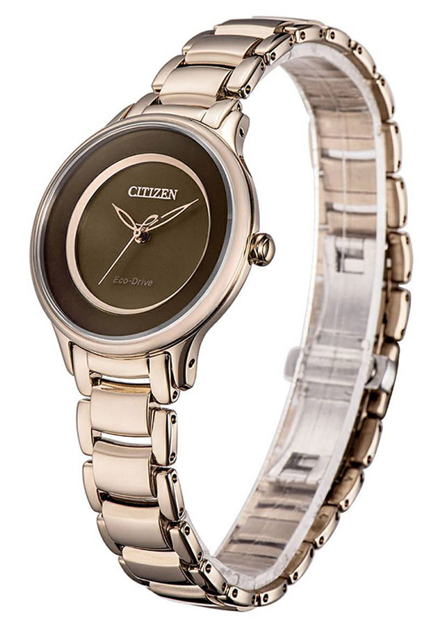 Đồng Hồ Nữ Citizen Dây Thép Không Gỉ EM0382-51W - Mặt Nâu (Sapphire)