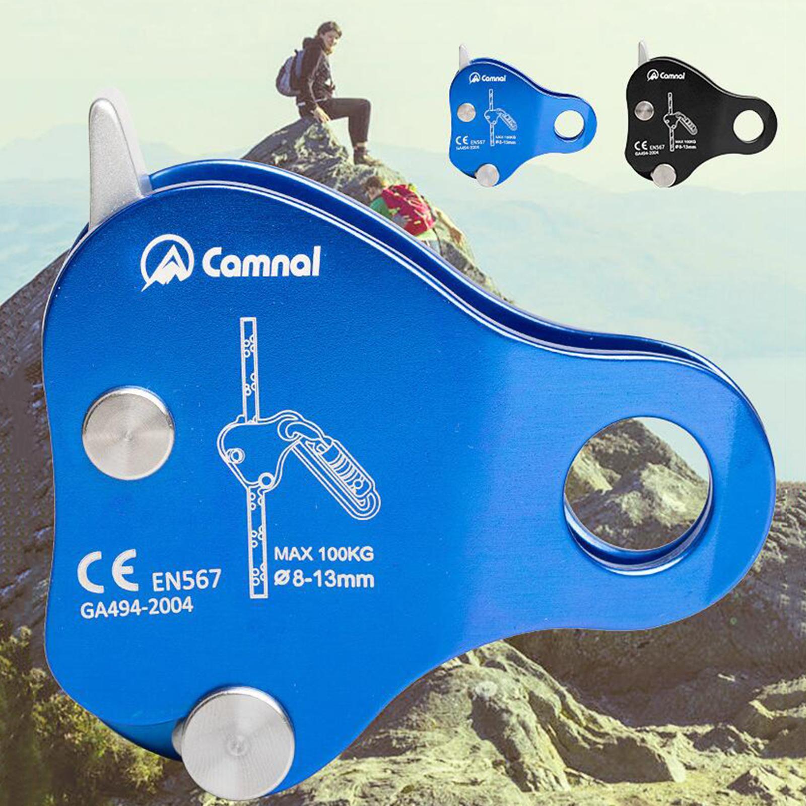 Rope Grab Rock Climbing Arborist Fall Arrester Pulley Device Black