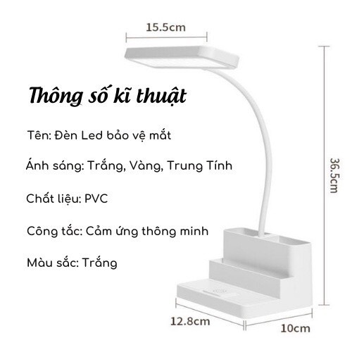 Đèn Học Để Bàn Chống Cận 3 Chế Độ Ánh Sáng - Đèn bàn Led tích điện đa năng hỗ trợ đọc sách, làm việc, trang trí