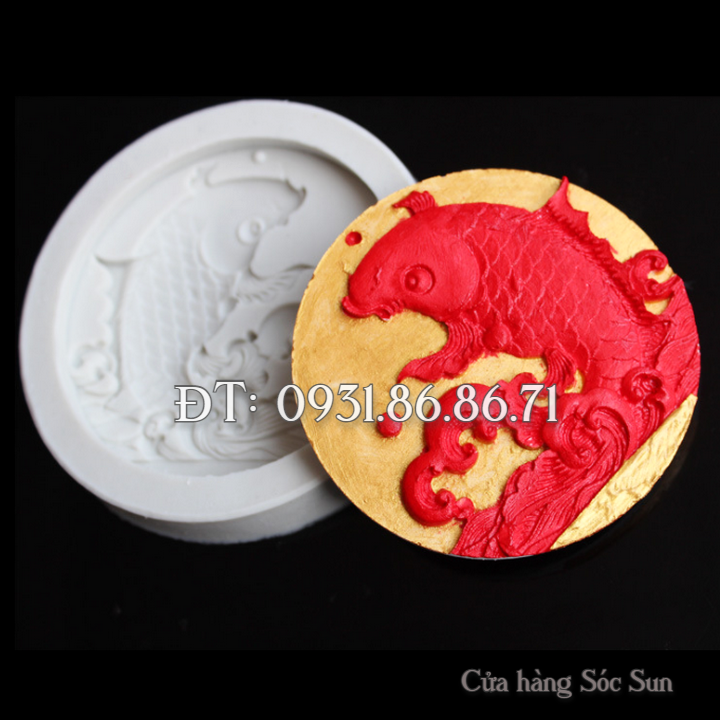 Khuôn silicon cá chép vượt vũ môn loại 7 cm - Mã số 1005