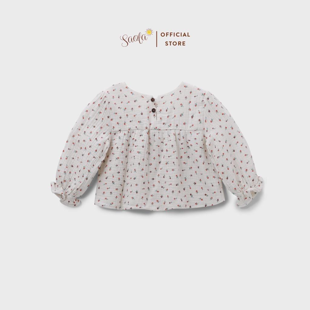 Áo Bé Gái Kiểu BabyDoll Muslin Dài Tay Dễ Thương - MIYA TOP - SAOLA KIDS CLOTHING - 2 Màu