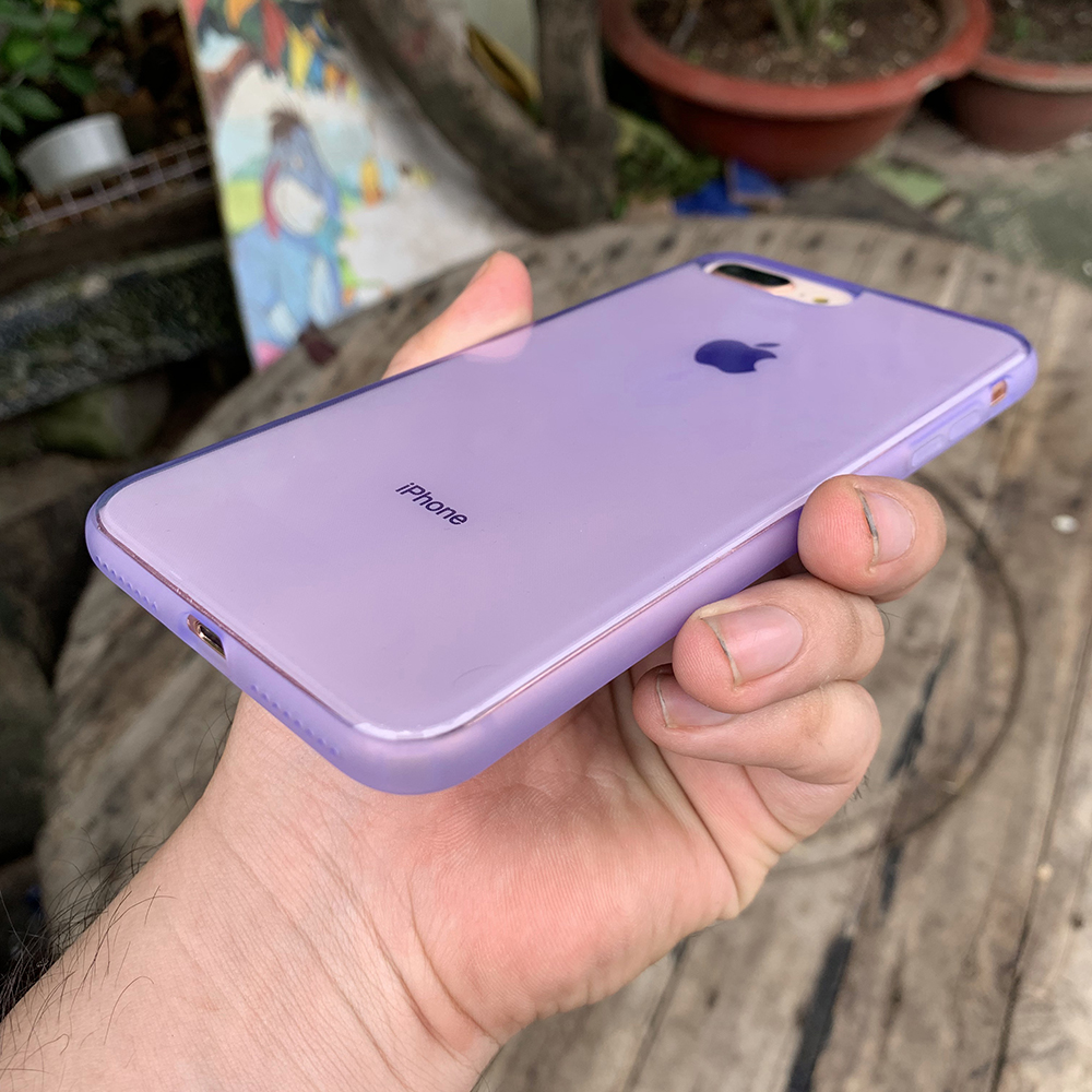 Ốp lưng dẻo cao cấp dành cho iPhone 7 Plus / iPhone 8 Plus - Màu tím mờ
