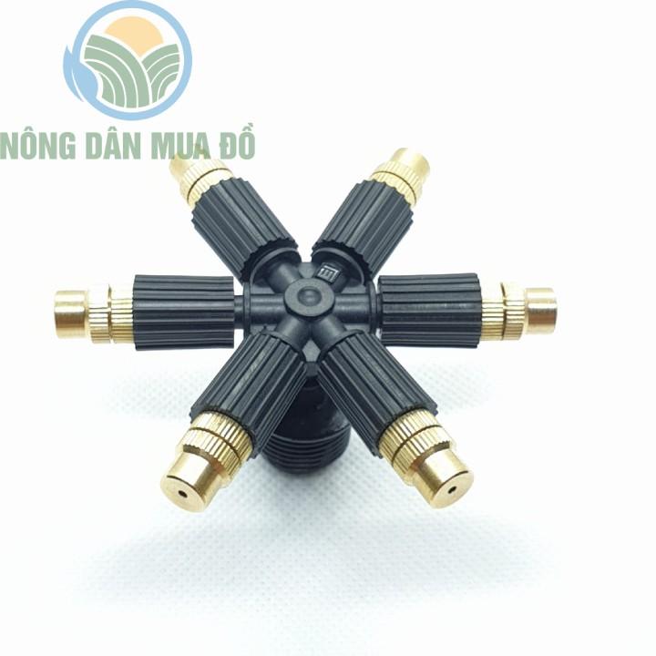 COMBO 5 BÉC PHUN SƯƠNG 6 HƯỚNG ĐẦU ĐỒNG CHÂN REN 21