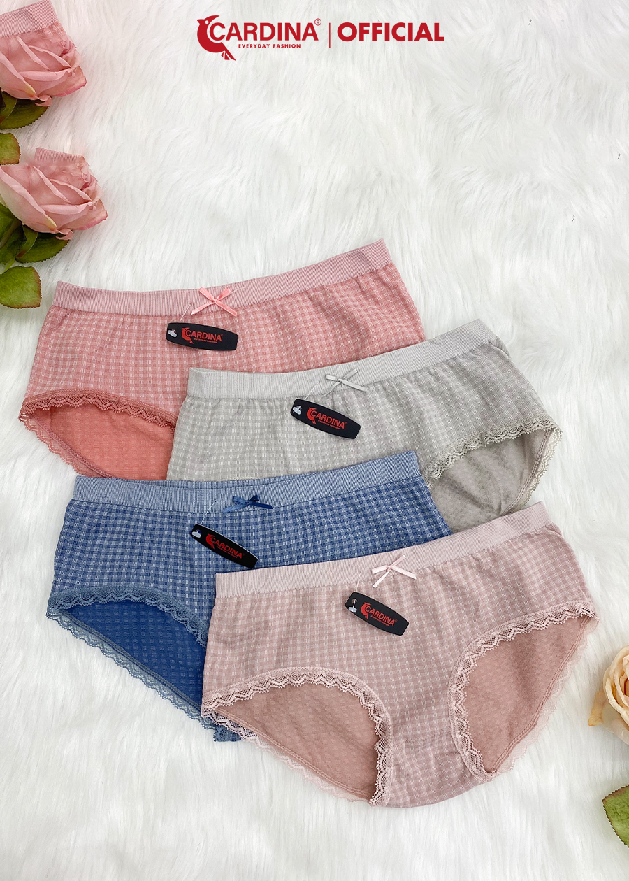 Quần Lót Nữ Viền Ren CARDINA Chất Su Mềm Mại Thoáng Mát từ 40-55kg Giao Màu Ngẫu Nhiên QLFSAN01