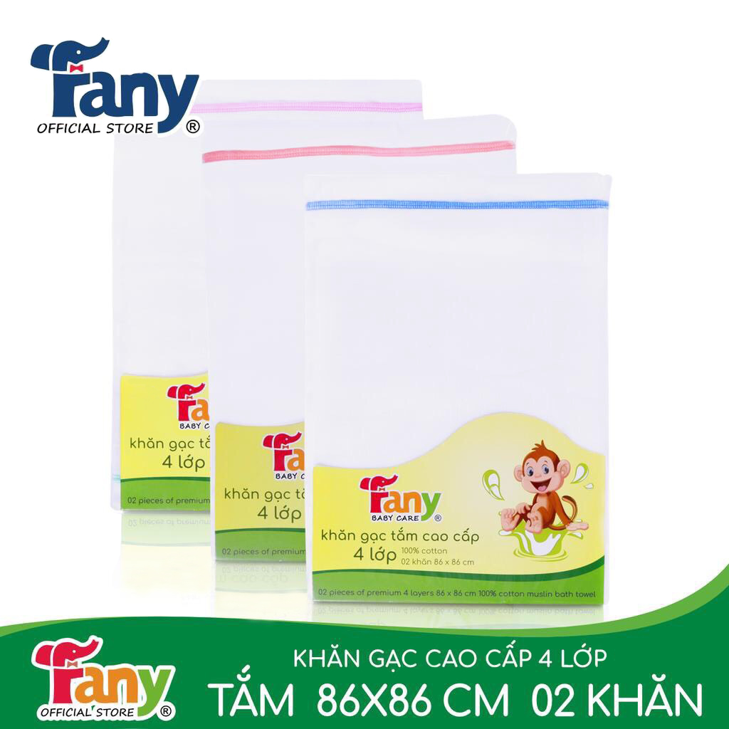 SET 2 KHĂN GẠC TẮM CAO CẤP FANY CHO BÉ - MÀU NGẪU NHIÊN