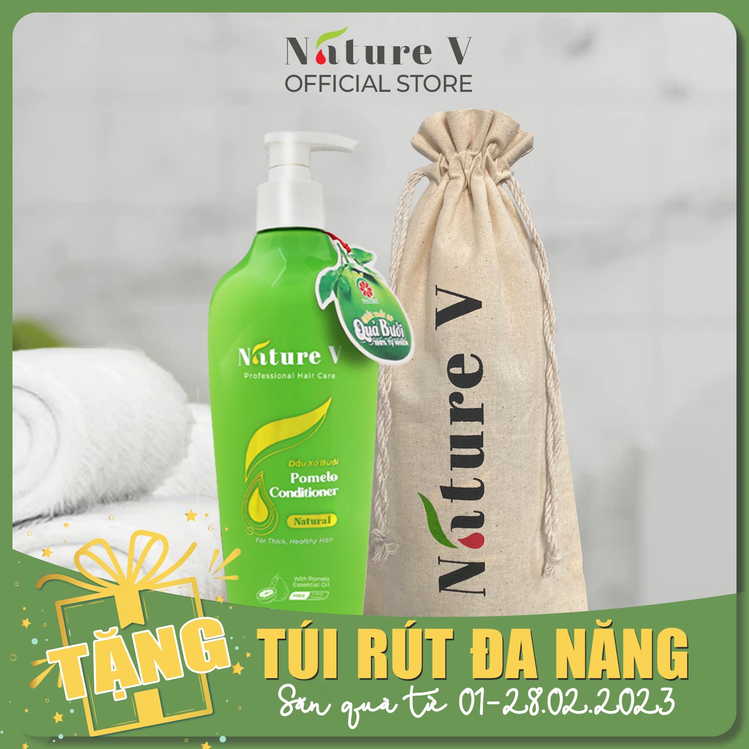 DẦU XẢ TINH DẦU BƯỞI NGĂN RỤNG TÓC NATURE-V