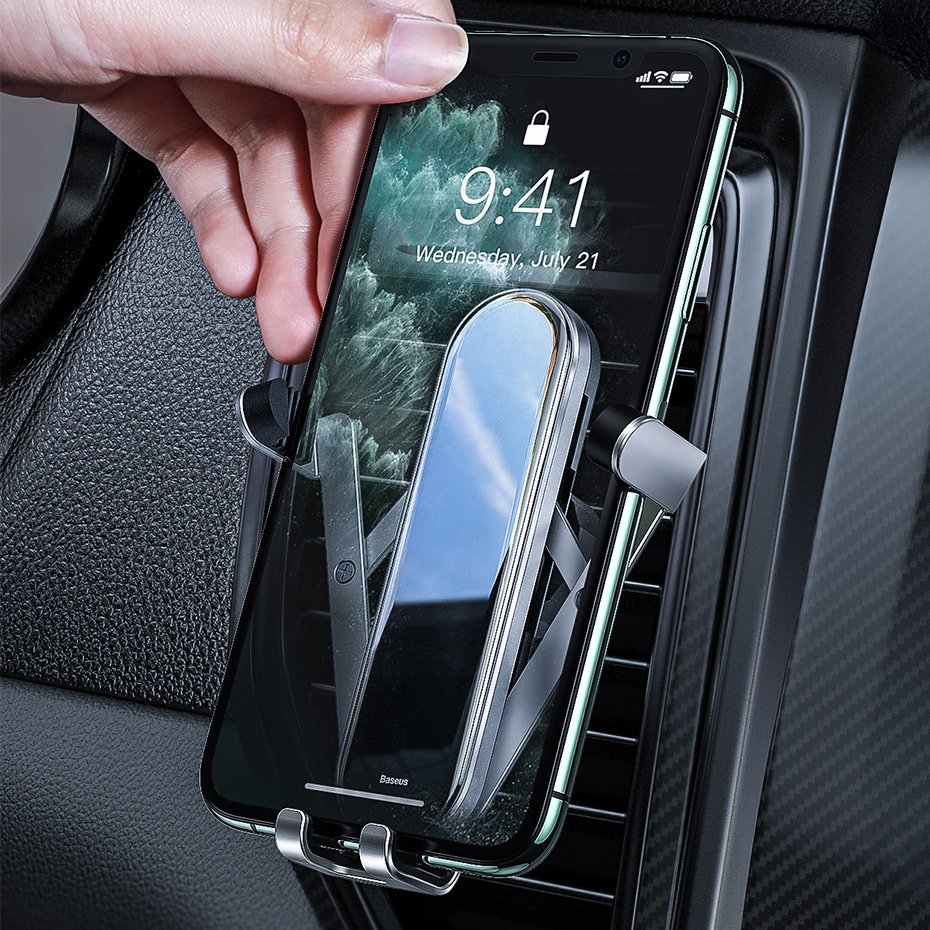 Giá đỡ điện thoại trên xe hơi Baseus SUYL-QE01/0S Penguin gravity phone holder-Hàng chính hãng