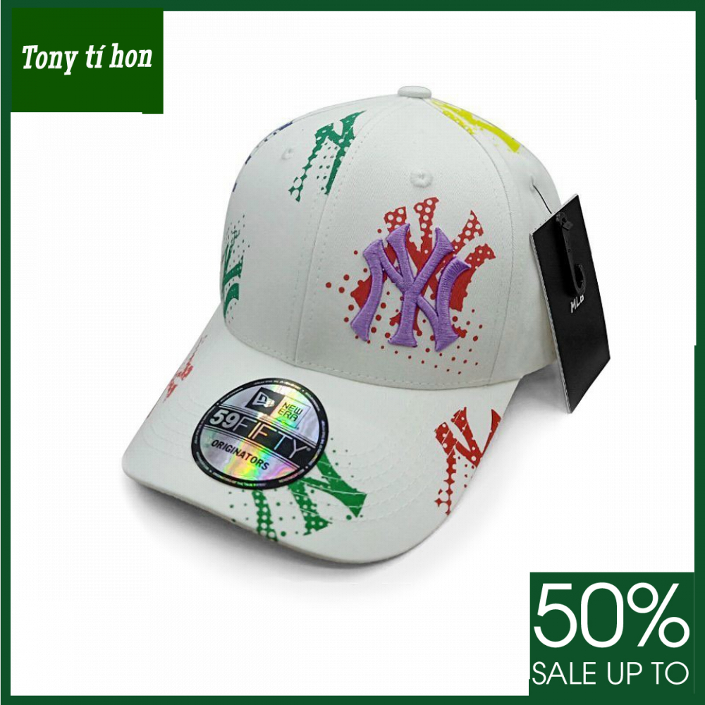 Tony tí hon - Mũ/nón kết lưỡi trai NY thêu bên thời trang nam nữ cao cấp - màu trắng dễ thương / màu đen cá tính