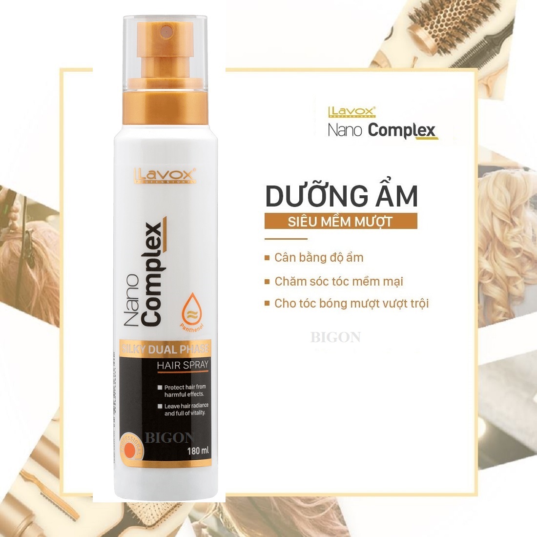 Xịt Dưỡng Tóc Nano Complex - Dưỡng Ẩm Siêu Mềm Mượt Lavox 180ml