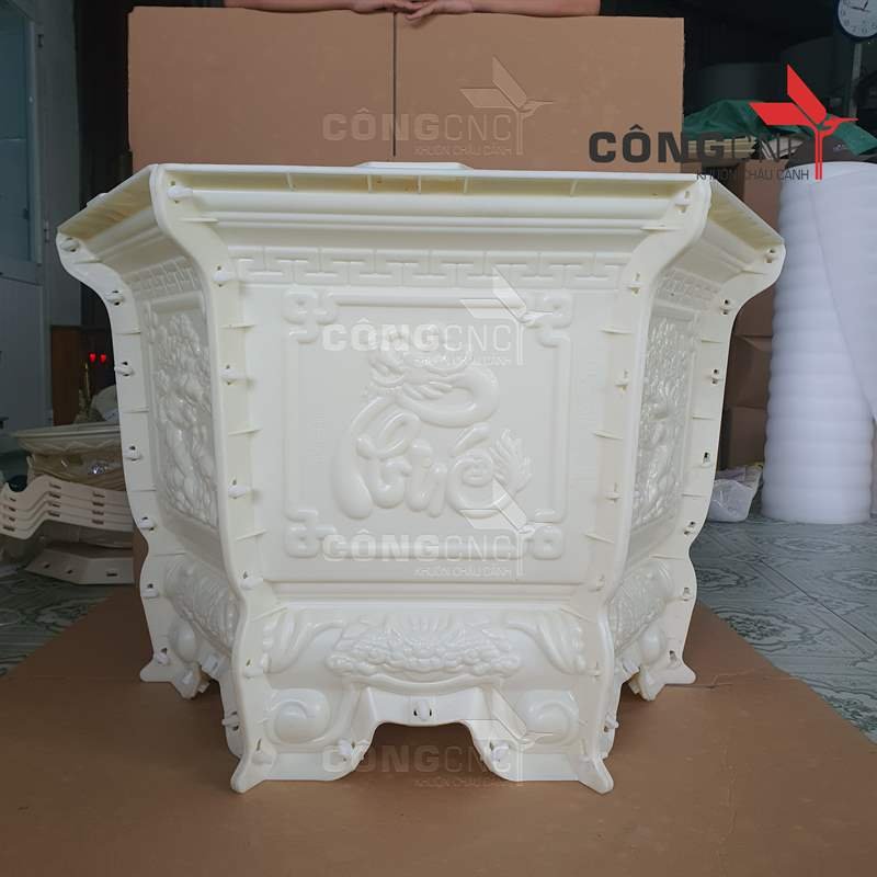 Khuôn đúc chậu cảnh bằng nhựa lục giác 80 chân liền