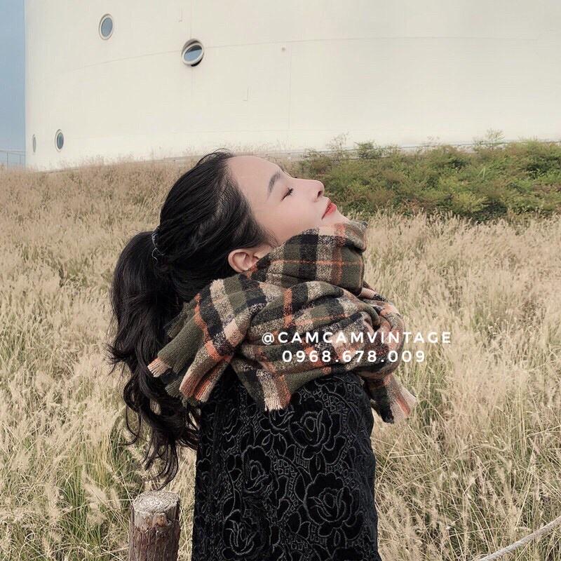 KHĂN QUÀNG CỔ CHOÀNG CỔ NAM NỮ LÔNG THỎ CARO VINTAGE, MỀM MỊN DÀY CỰC ẤM Maxshopdoc