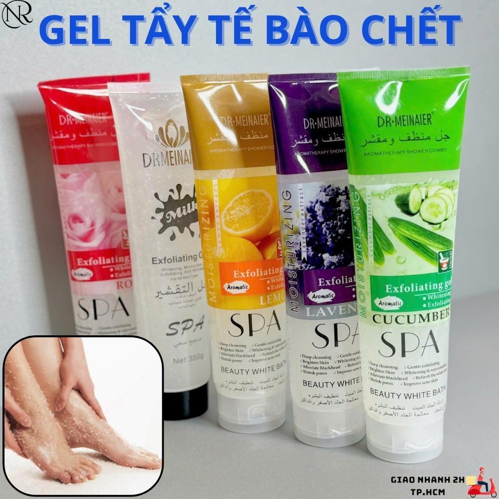 Gel Tẩy Da Chết Meinaier 350g Làm Nail, Tuýp Kem Tẩy Tế Bào Da Thừa Loại To, Làm Mát, Sáng Dịu Da Spa Beauty White Bath Dưỡng Body Nữ