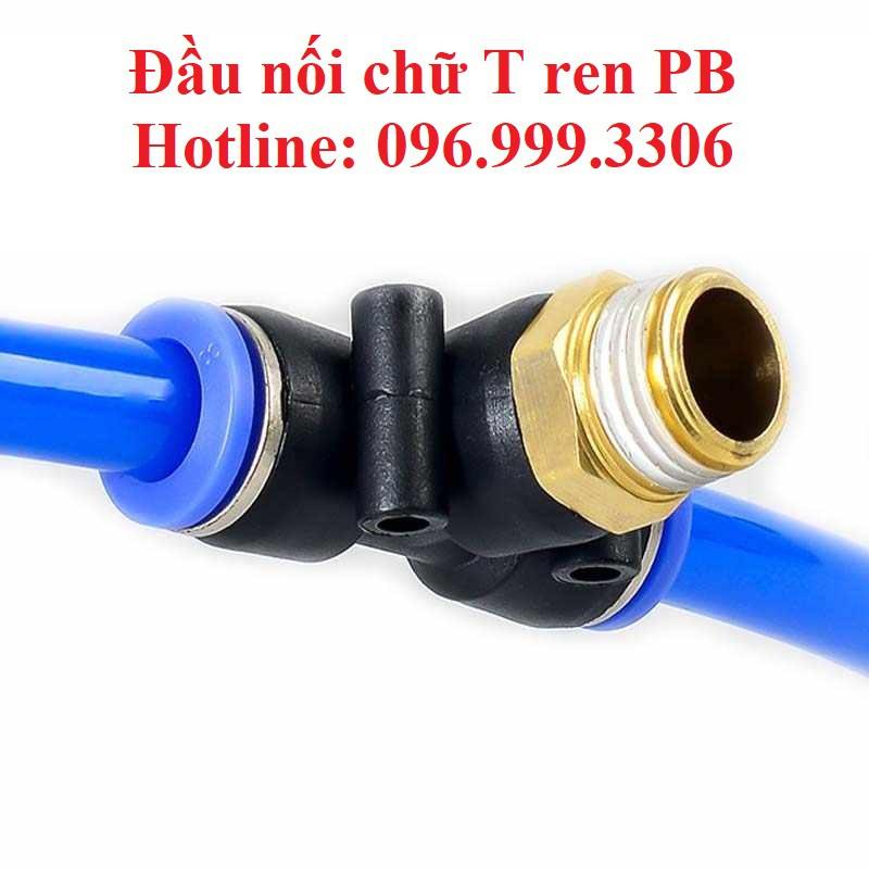 Đầu nối PB chữ T có ren ngoài khí nén, phun sương chịu được áp suất cao, đầy đủ kích thước