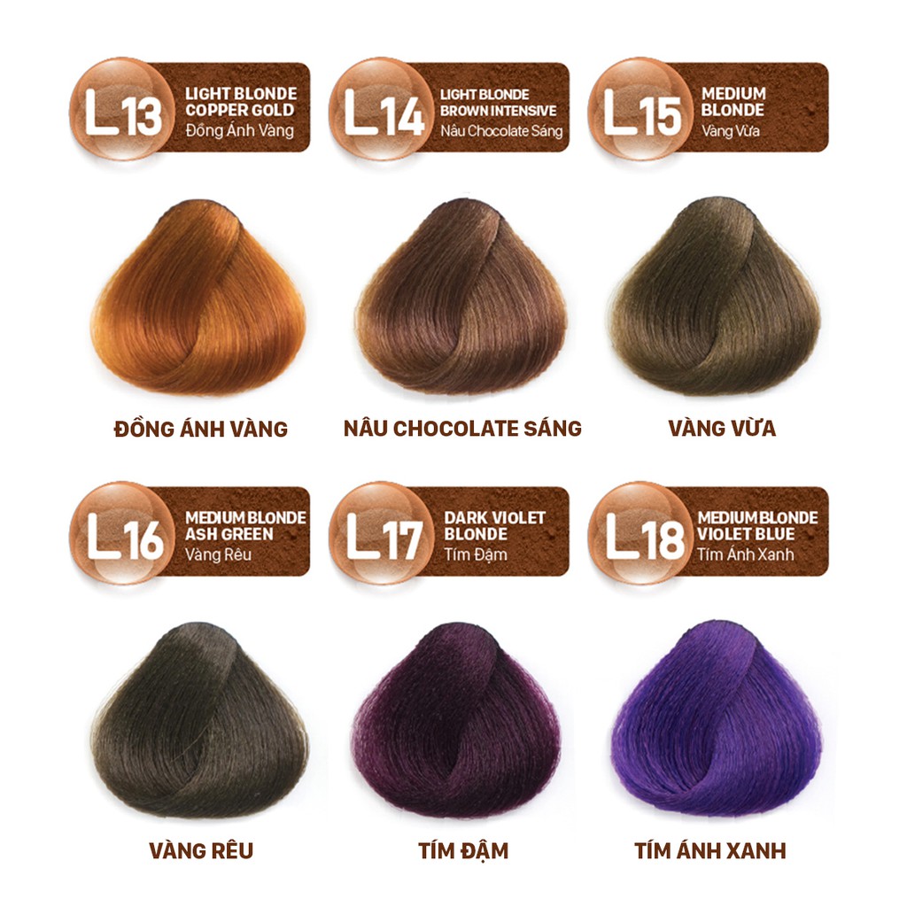Đồng Ánh Vàng - Combo 2 Kem Nhuộm Tóc Màu Thời Trang Lavox Youth&amp;Color L13 Đồng Ánh Vàng + L24 Nâng Tông Màu (Sử Dụng Màu L24 Để Nâng Tông Màu Tóc Trước Khi Nhuộm Màu L13 Đồng Ánh Vàng)