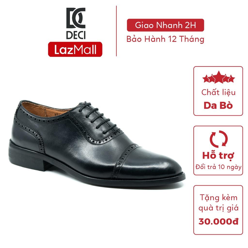 Giày tây công sở DECI màu patina da bò cao cấp dòng Semi-brogue Cap Toe BROGUE 20