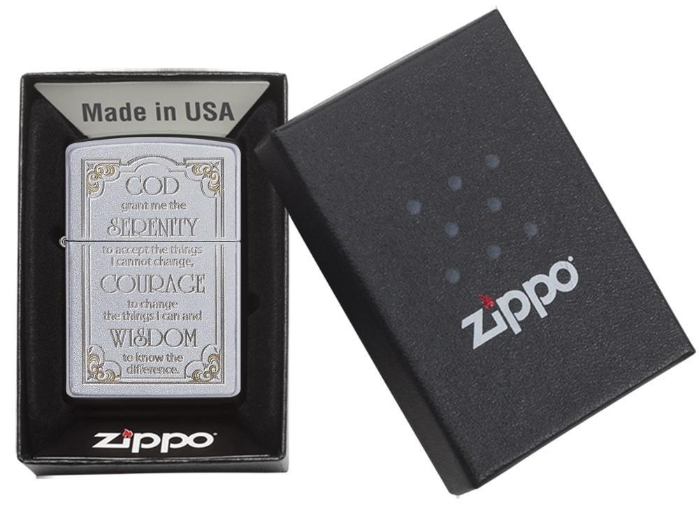 Bật Lửa Zippo Serenity Prayer Satin Chrome 28458