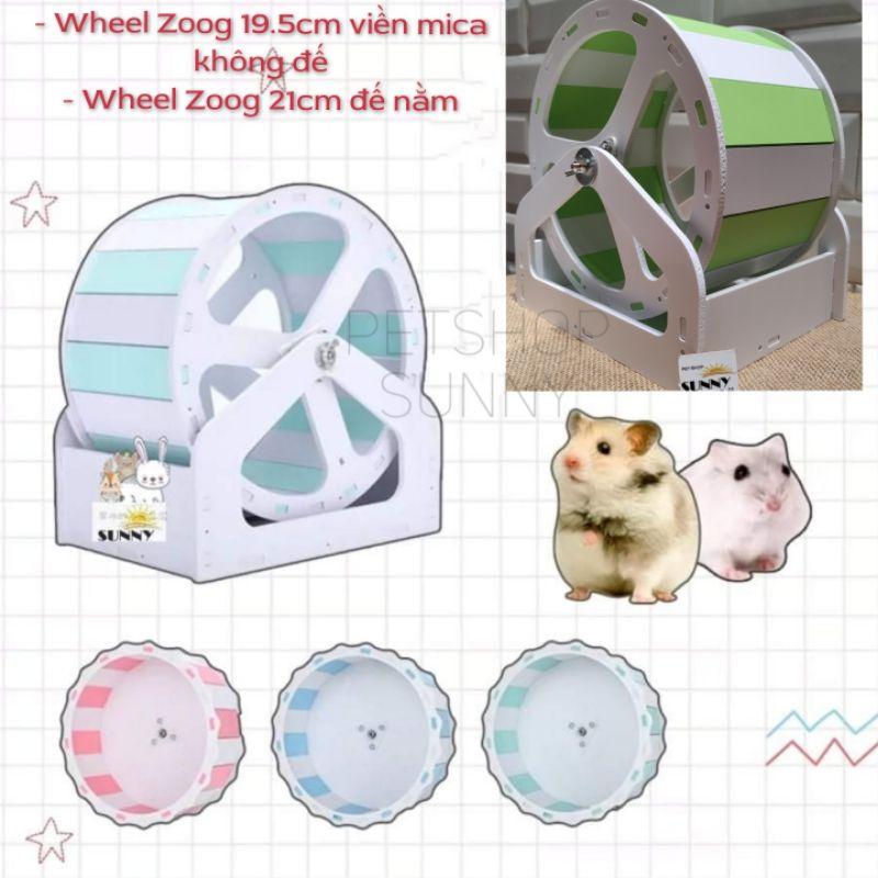 Wheel gỗ ép 19cm và 21cm, wheel gỗ viền mica cho hamster