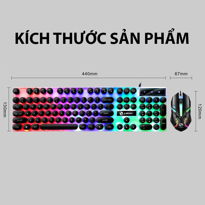 Bộ bàn phím chuột máy máy tính Coputa chuột bàn phím giả cơ có dây Gaming chơi game Full LED RGB GTX300