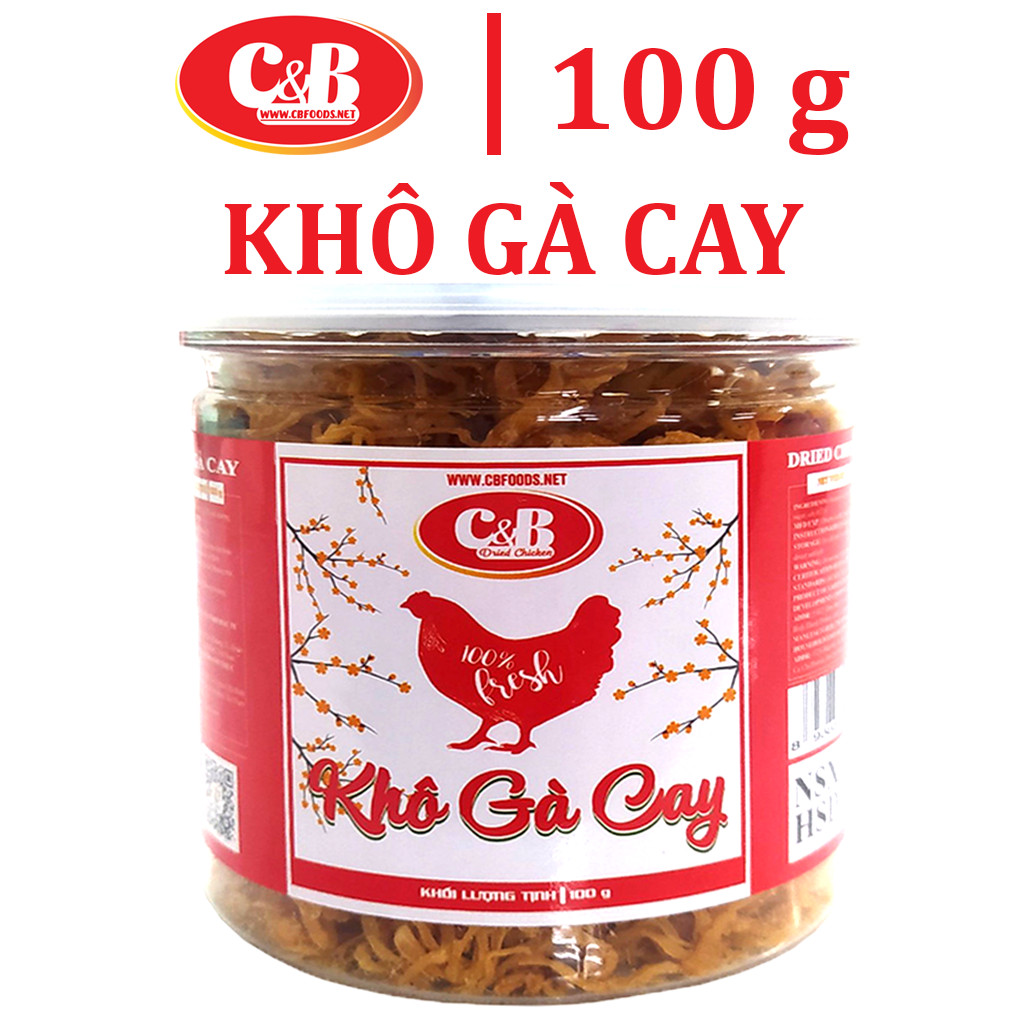 Khô Gà Cay C&amp;B Hộp 100 Gram