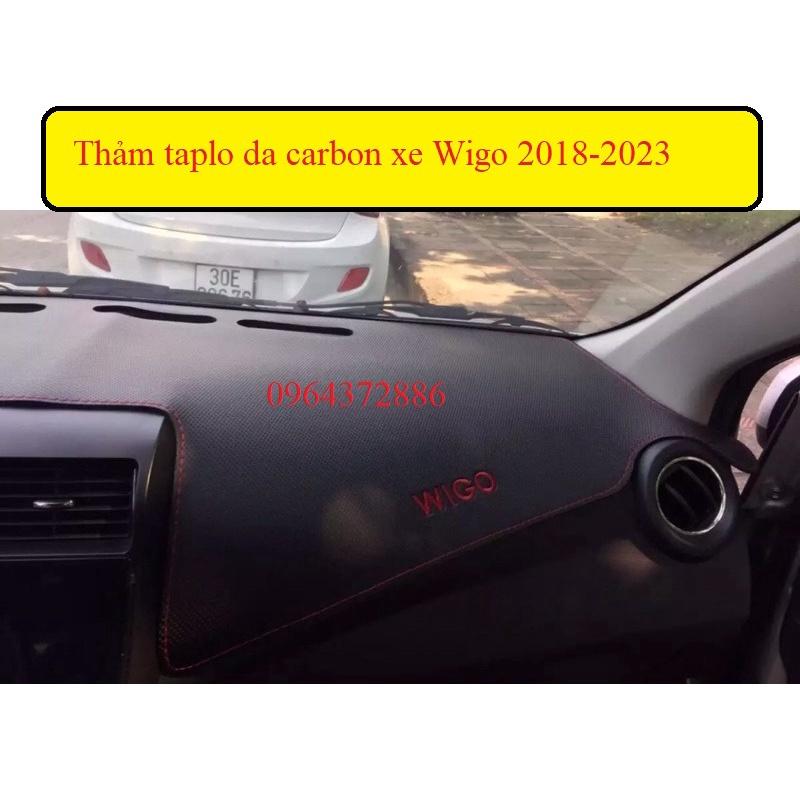 Thảm taplo da carbon xe Wigo 2018-2023