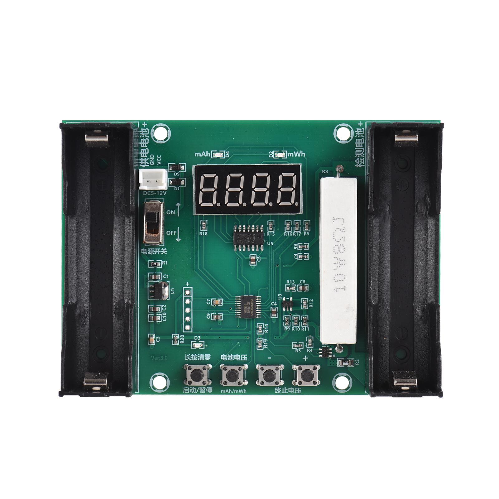 Lithium Battery Real Capacity Tester Module Battery Capacity Meter Discharge Tester Analyzer DC5-12V Digital Battery Testing PCB Module
