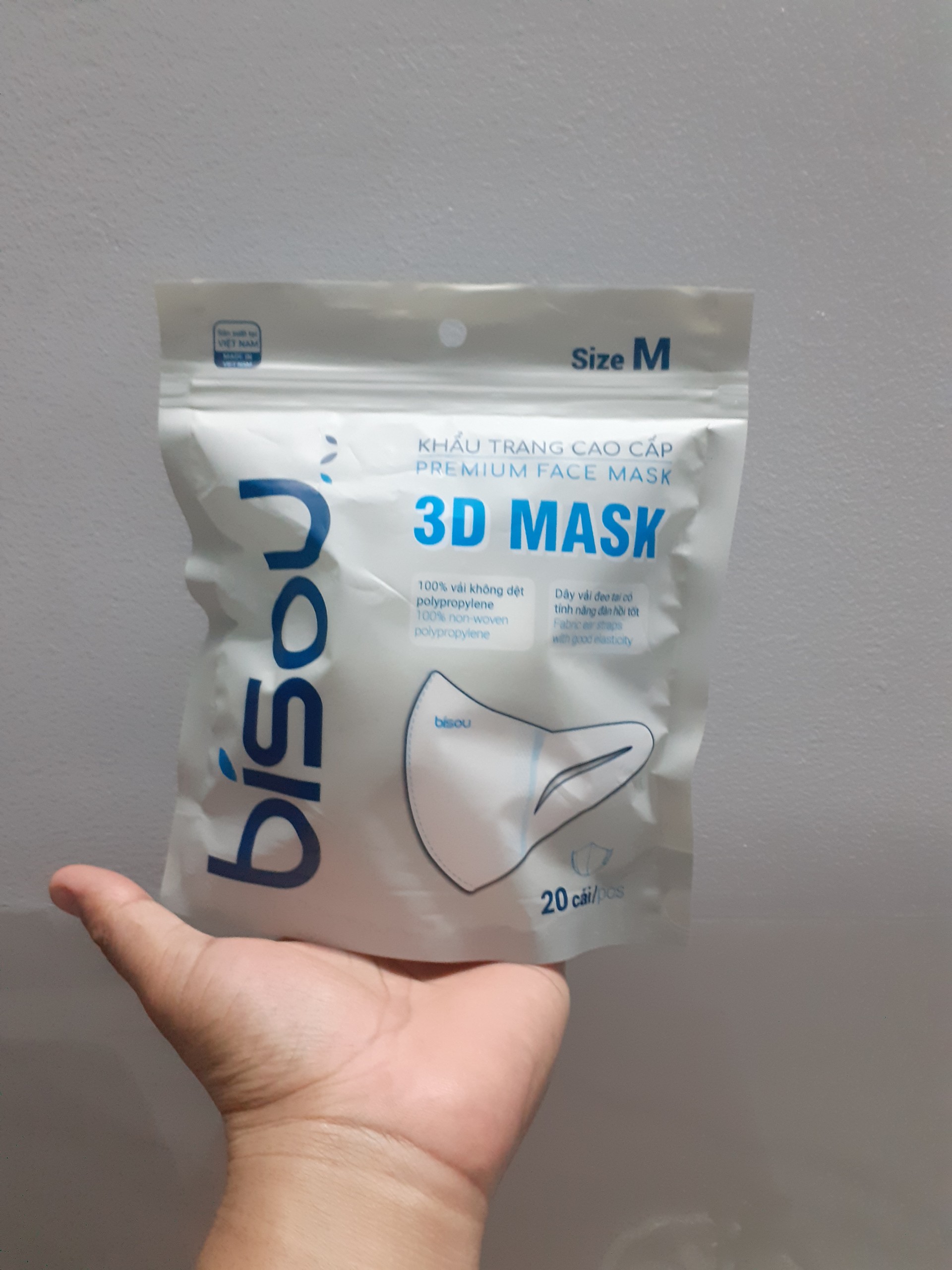 1 túi 20 cái Khẩu trang cao cấp 3D mask.