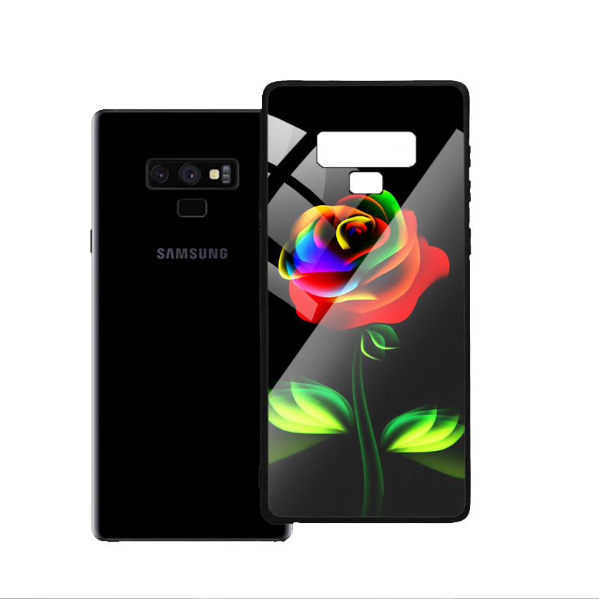Ốp Lưng Kính Cường Lực cho điện thoại Samsung Galaxy Note 9 - Rose 11
