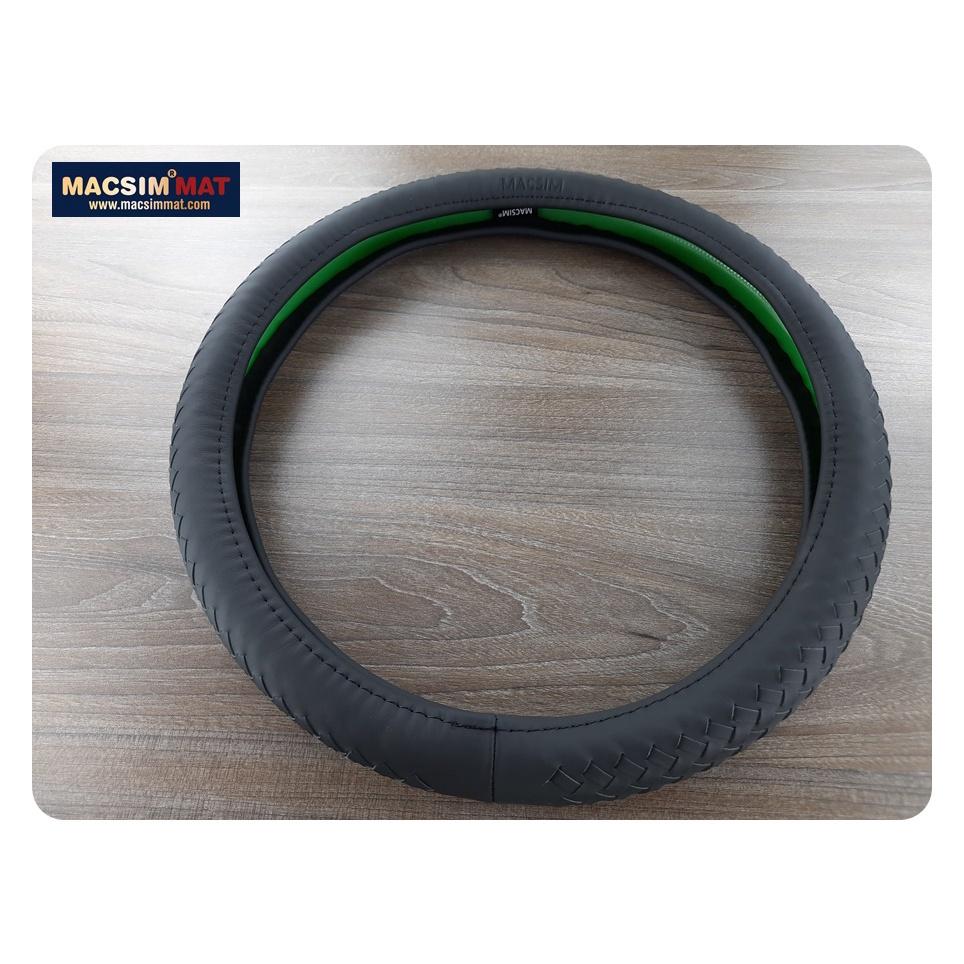 Bọc vô lăng cao cấp chất liệu da thật - Khâu tay 100% size M - nhãn hiệu Macsim mã L15T