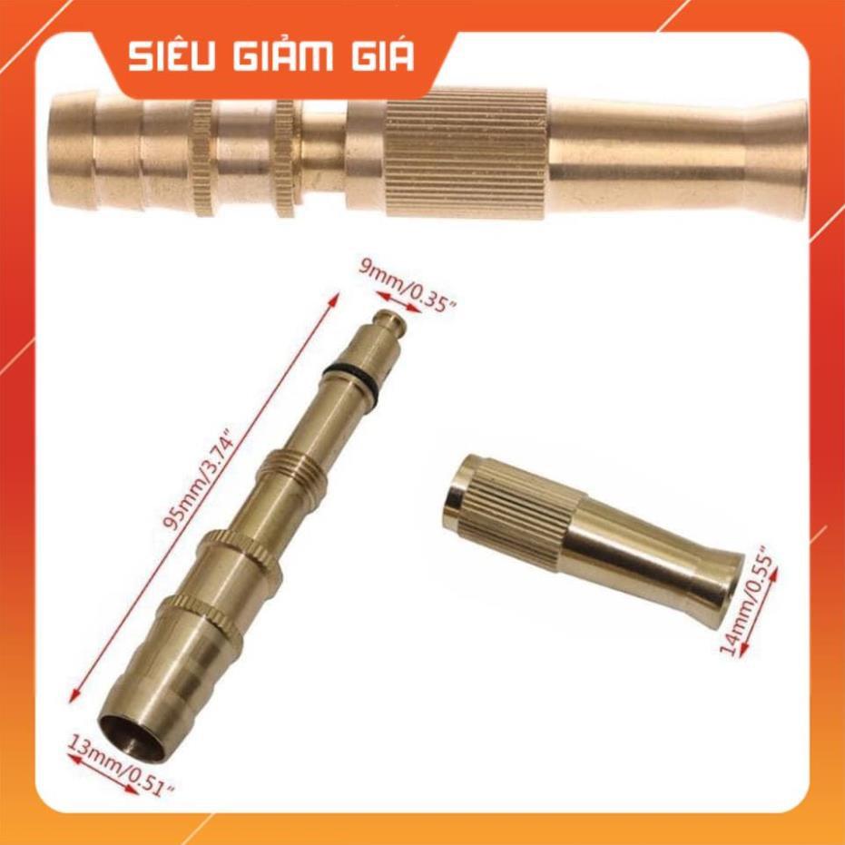 Đầu vòi xịt tăng áp mini Đầu vòi tăng áp đa năng bằng đồng tưới cây rửa xe cực mạnh 206587 tặng đai