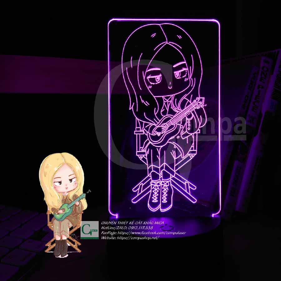 Đèn Ngủ BlackPink Lisa Chibi Type 01 đánh đàn dễ thương trang trí cực đẹp cho phòng ngủ