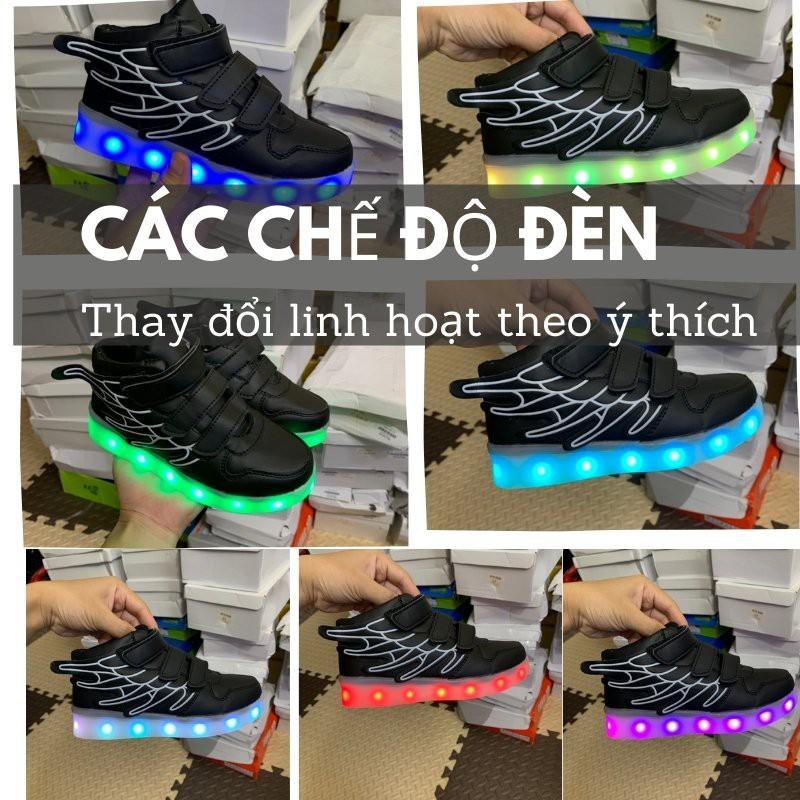 GIÀY PHÁT SÁNG CÁNH TIÊN CHO BÉ 3 - 12 tuổi sạc USB thông minh kiểu dáng sneaker 7 chế độ đèn 4 chế GH02