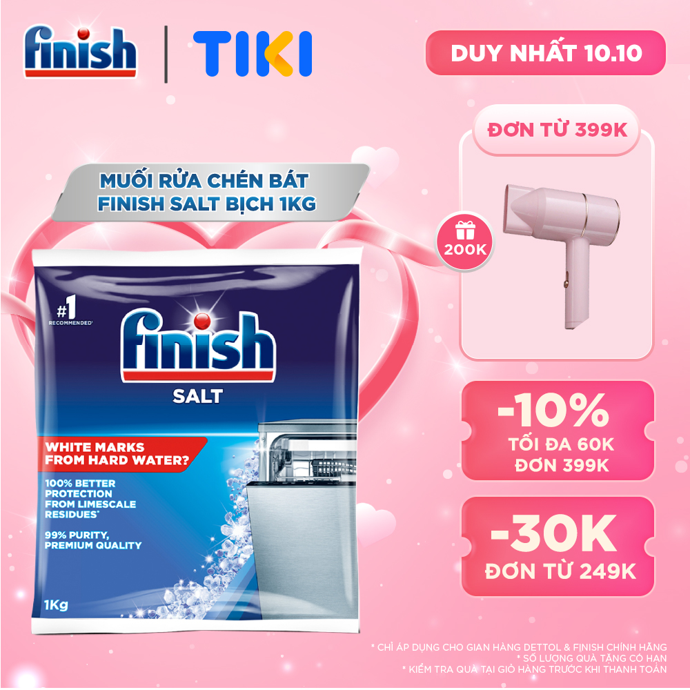 Muối Rửa Chén Bát Finish Salt - Bịch 1KG