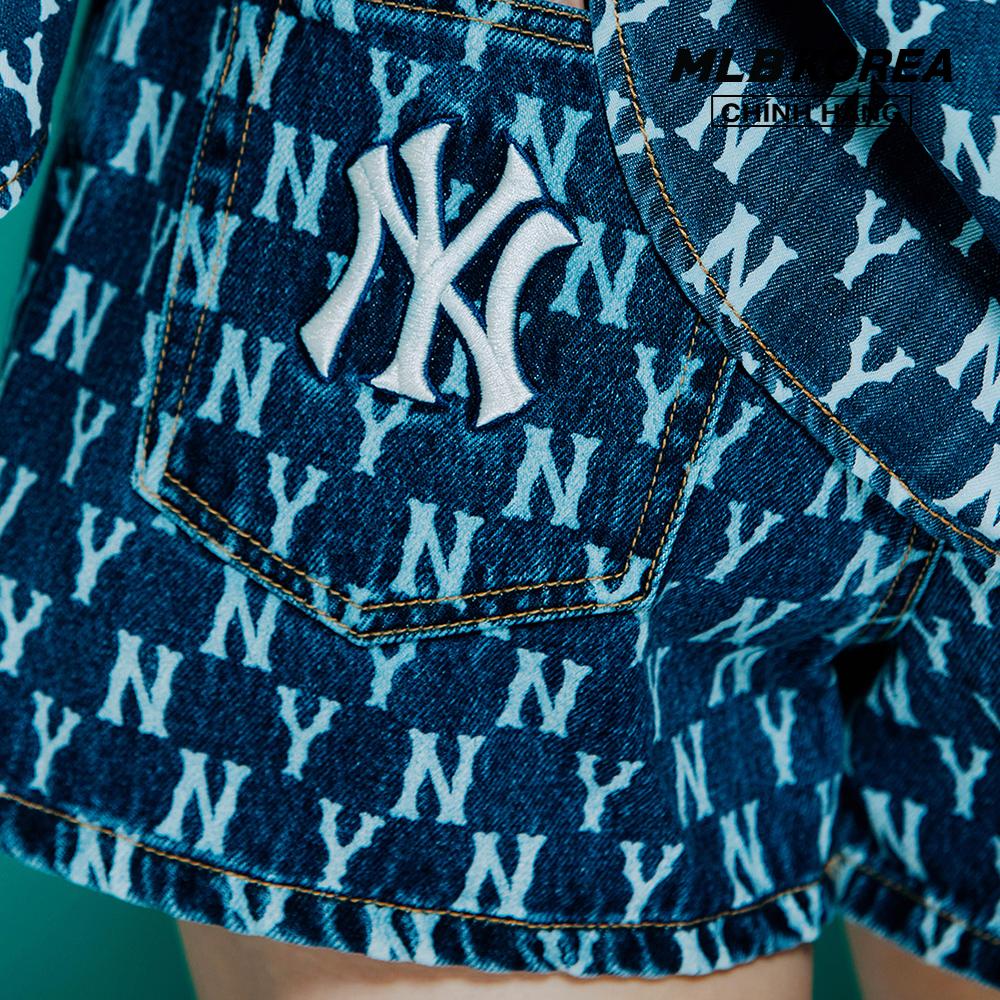 MLB - Quần shorts jeans nữ Classic Monogram 3FDPM0123