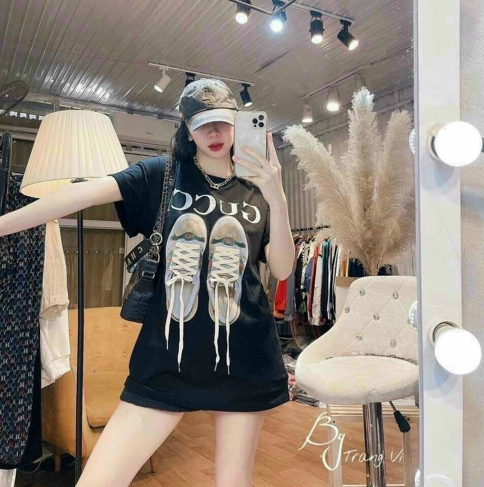 ÁO PHÔNG G.C HÌNH 5D DÂY GIÀY BUỘC THẬT SIÊU XINH NMA NỮ MẶC ĐẸP