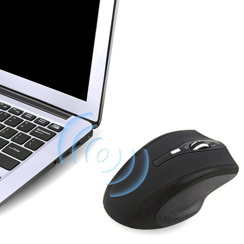 Sunnimix Silent Click Bluetooth Không Dây Chơi Game, 1000 DPI 2.4 GHz Quang Không Dây Chuột Cho Máy Tính Máy Tính Đen