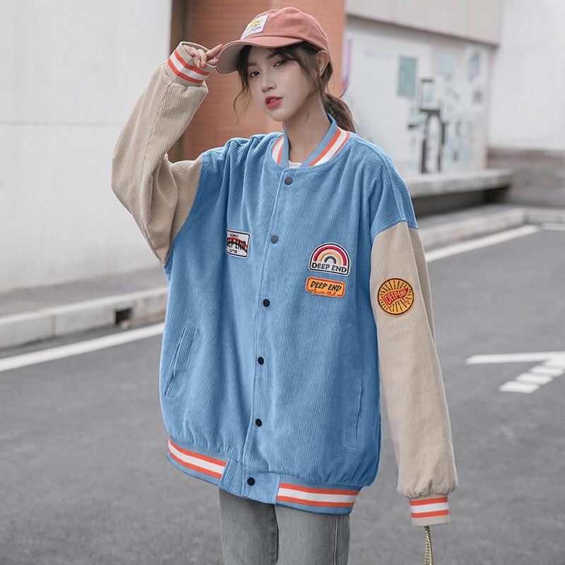 Áo Bomber/ Áo khoác nhung tăm UNISEX cúc bấm nam nữ LANA FASHION 99