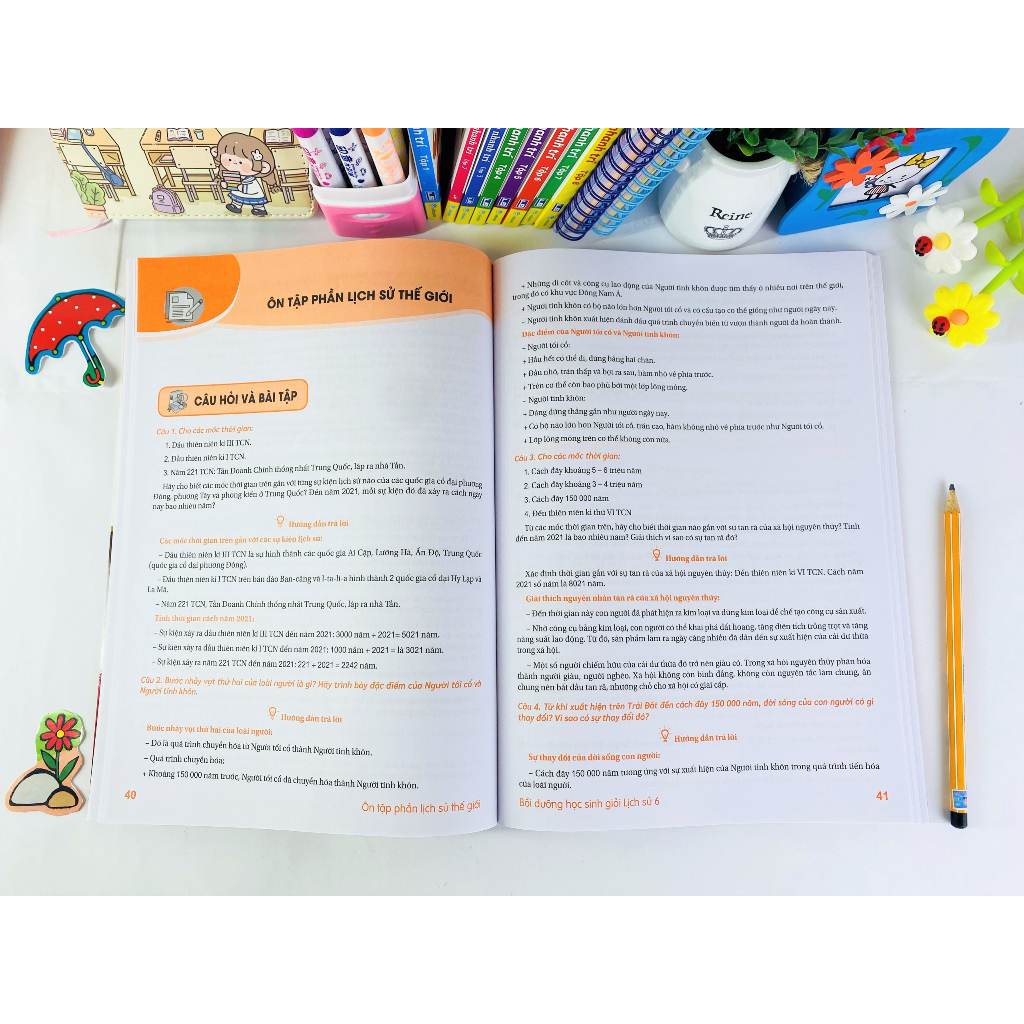 Combo 2 cuốn sách Bồi dưỡng học sinh giỏi Lịch Sử 6 + Địa Lí 6 - Theo chương trình  mới