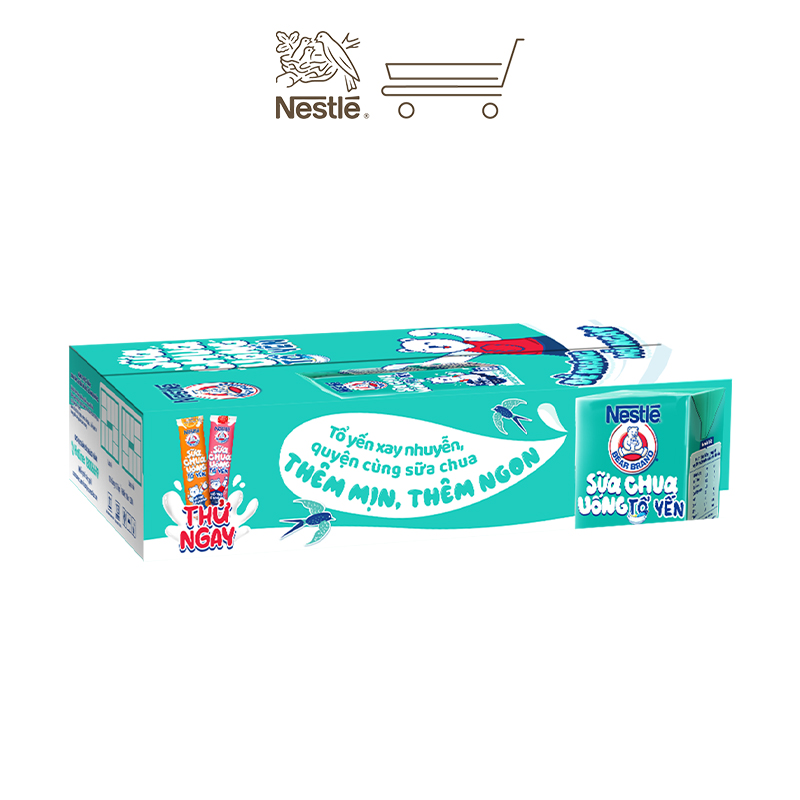 Sữa chua tổ yến Nestlé Yogu Gấu - thùng 48 hộp x 110ml