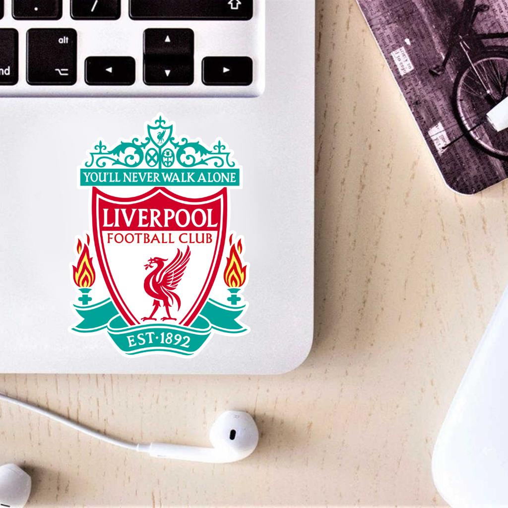 Combo 9 sticker logo decal CLB bóng đá LIVERPOOL chất liệu chống nước dán laptop,mũ bảo hiểm - ANCHI PRINTING