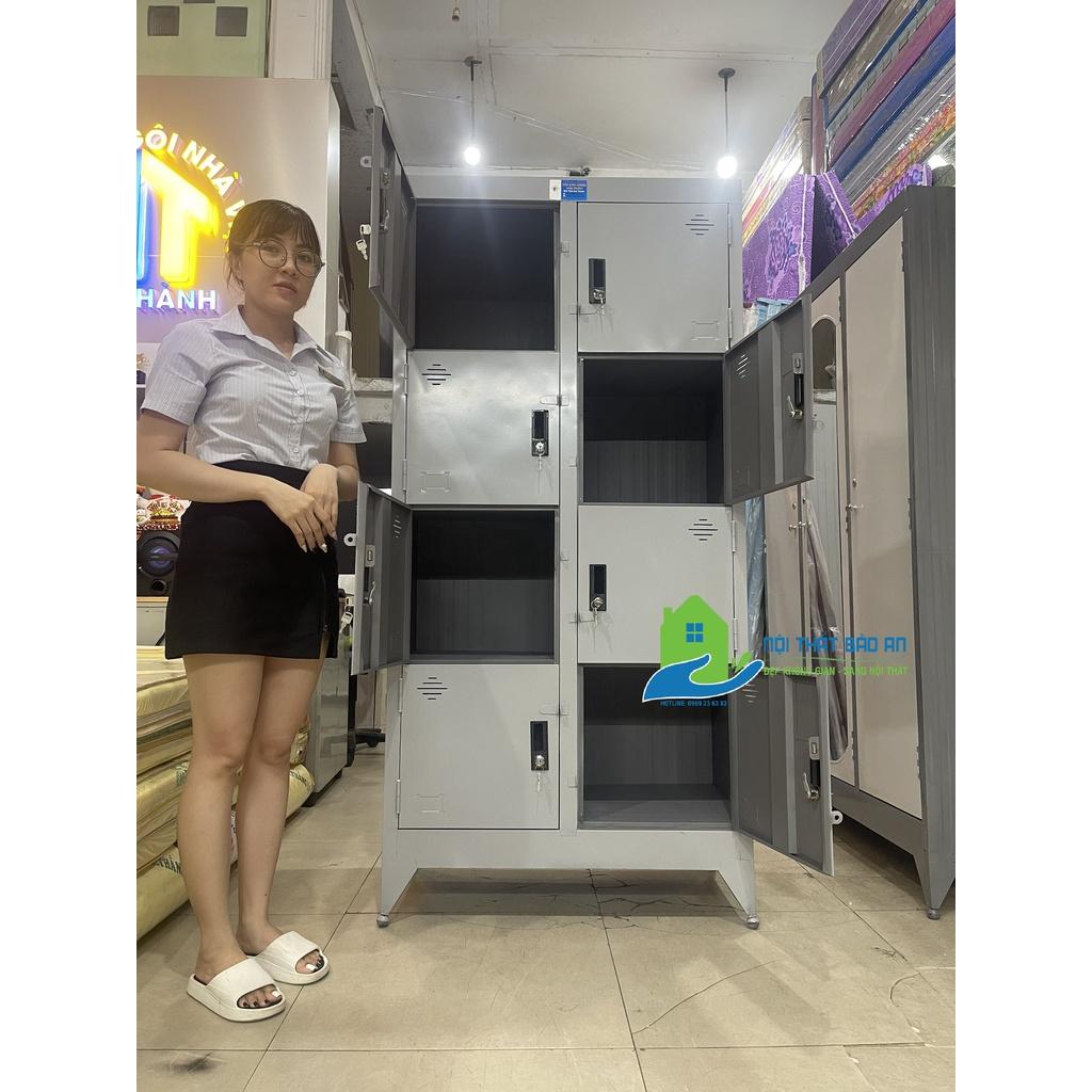 Tủ hồ sơ sắt tủ locker 8 cửa văn phòng có khóa an toàn - Nội Thất Bảo An