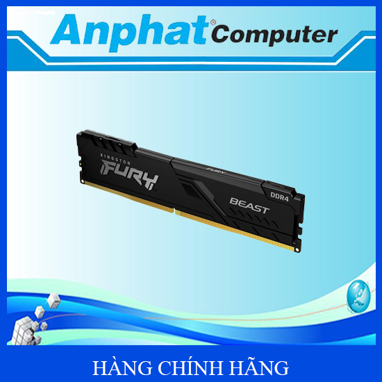 Bộ nhớ RAM PC KINGSTON FURY Beast Black 16GB DDR4 3200Mhz U-DIMM 1RX16 (KF432C16BB/16) - Hàng Chính Hãng